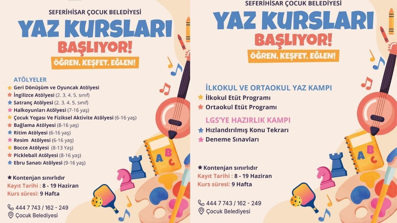 Seferihisar’da çocuklar için yaz dolu dolu geçecek