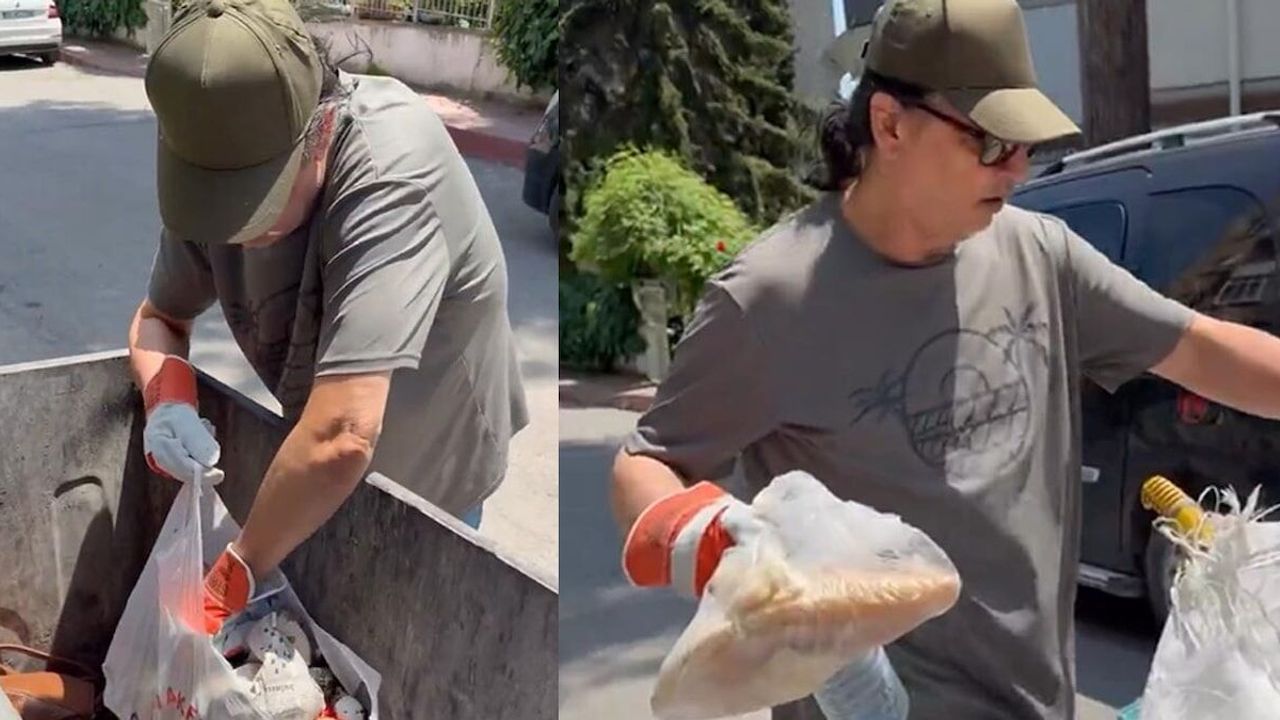 Şarkıcı Çelik sokakta kağıt topladı! İşte o anlar.
