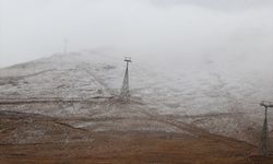 Erzurum'un yüksek kesimlerine mevsimin ilk karı yağdı