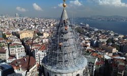 İstanbul’un tarihi simgesi Galata Kulesi’nin külahı restore ediliyor