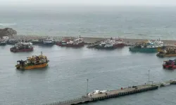 Fırtına uyarısı nedeniyle balıkçı tekneleri Amasra Limanı’na demirledi