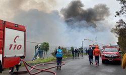 Kocaeli'de lojistik fabrikasının deposunda çıkan yangın devam ediyor