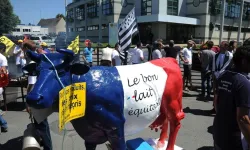 Fransa'da süt üreticileri hükümetin politikalarını protesto etti