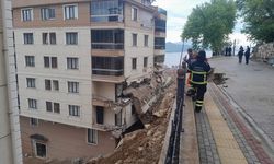 İstinat duvarının, üzerine devrildiği apartmandaki 2 kişi yaralandı