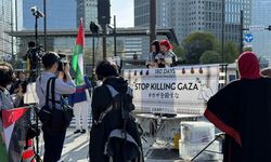 Japonya'da Başbakanlık Konutu önünde, İsrail'in Gazze'ye saldırıları protesto edildi