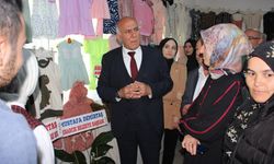 Hisarcık Hamamköy’de açılan giyim kurslarının yılsonu karma sergisi