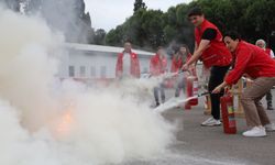 Türk Kızılay personeline yangın tatbikatı eğitimi verildi