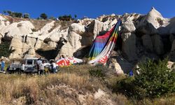 Kapadokya'da balon pilotu faciayı önledi