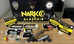Alaşehir'de 8 adrese eş zamanlı uyuşturucu baskını