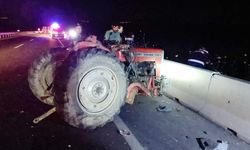 Kamyon ile traktör çarpıştı: 1 ölü