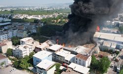 Kağıt fabrikasındaki yangının boyutu görüntülendi