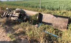 Mustafakemalpaşa'da traktör kazası: Bir işçi hayatını kaybetti, dört yaralı var