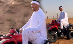 Dünyanın en uzun adamı Sultan Kösen, Dubai'de ATV ile çöl safarisi yaptı