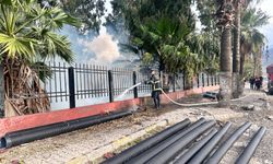 Tren yolu yanındaki otluk alanda yangın çıktı