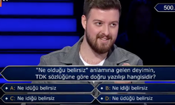 "Ne olduğu belirsiz" anlamına gelen deyimin TDK sözlüğüne göre doğru yazılışı hangisidir? I Kim Milyoner Olmak İster