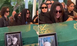 Aslıhan ve Saruhan Hünel, anneleri Şükran Hünel’i son yolculuğuna uğurladı