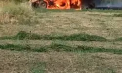 Ağaç sökümünde facia: Kepçe alev alev yandı!