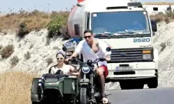 Can Bonomo ve Öykü Karayel Alaçatı'da görüntülendi! Motosiklet yolculukları dikkat çekti