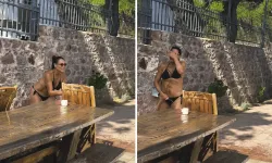 Hülya Avşar'ın bahçesinde su savaşı! 14 yıllık yardımcısıyla kameralara yakalandı
