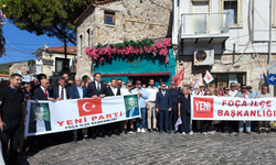 YENİ Parti Foça açılışında protesto! “Saniye istifa” sloganları atıldı