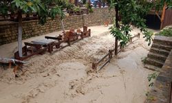 Samandağ’da Hıdırbey Deresi taştı! Çay bahçesini su bastı