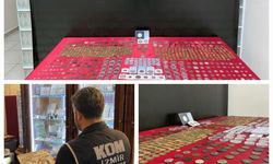 İzmir'de iş yerine kaçakçılık operasyonu! 672 sikke ele geçirildi