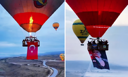 Pamukkale'de 29 Ekim coşkusu! Türk bayraklı balonlar gökyüzüne yükseldi