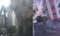 Yıkım sırasında korkutan anlar: 7 katlı bina bir anda çöktü