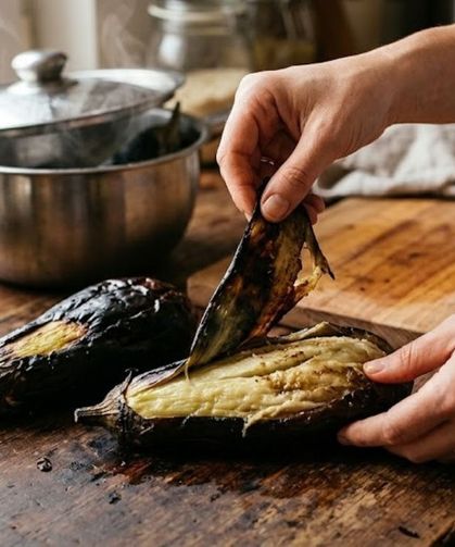 Köz patlıcanı saniyeler içinde soymanın en pratik yolu buymuş! Tek hamlede kabuğu çıkıyor