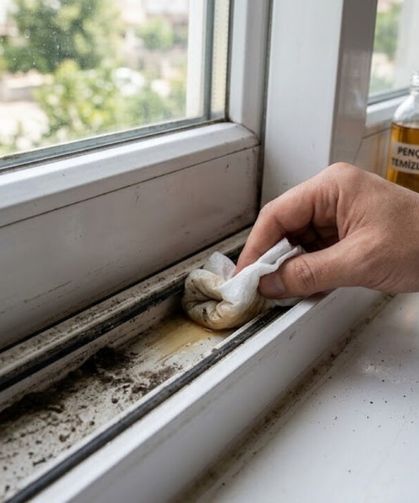 Kimsenin bilmediği o şaşırtan yöntem! Pencere raylarını temizlemenin en pratik yolu buymuş: Birkaç parça yetiyor