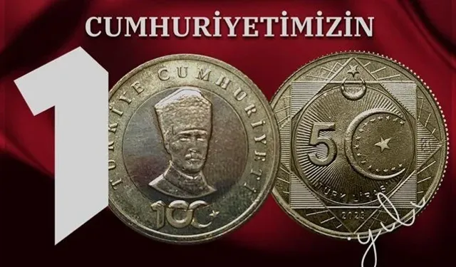 Cumhuriyet'in 100. yılına özel hatıra parası