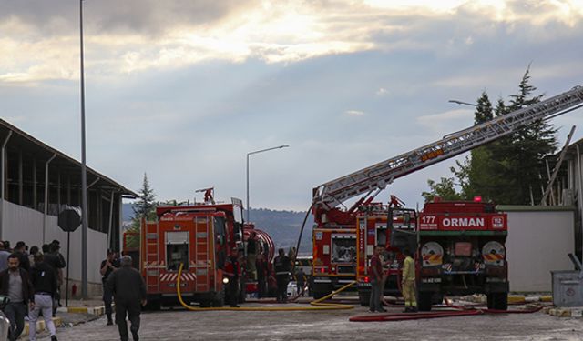 Uşak'ta iki tekstil fabrikasında hasara yol açan yangın kontrol altına alındı
