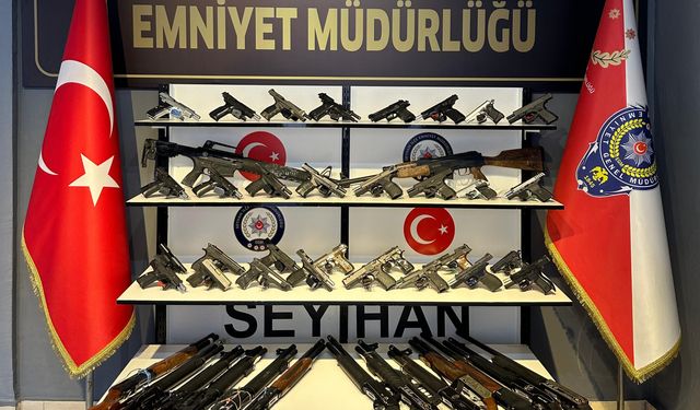 Adana'da 50 ruhsatsız silah ele geçirildi, 9 kişi tutuklandı
