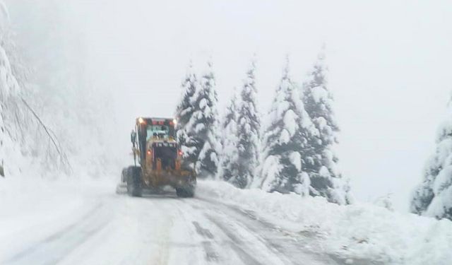 Giresun’da köy yolları kar nedeniyle ulaşıma kapandı