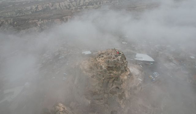 Sisin etkili olduğu Kapadokya dron ile görüntülendi