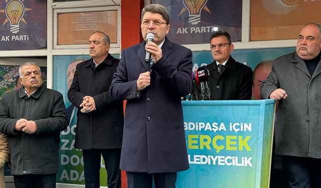 Adalet Bakanı Tunç, Bartın'da seçim irtibat bürosu ziyaretinde konuştu