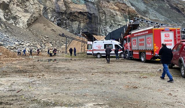 Trabzon'da taş ocağındaki kayalıklardan düşen işçi öldü