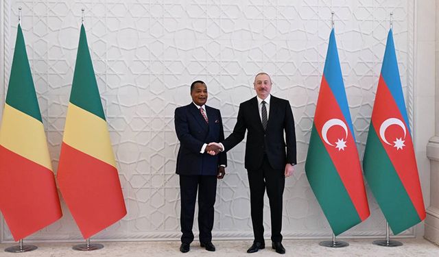 Kongo Cumhurbaşkanı Nguesso, Azerbaycan'da Cumhurbaşkanı Aliyev'le görüştü