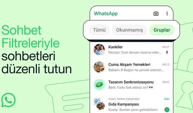 WhatsApp, mesajları bulmayı kolaylaştıran sohbet filtreleri özelliğini duyurdu