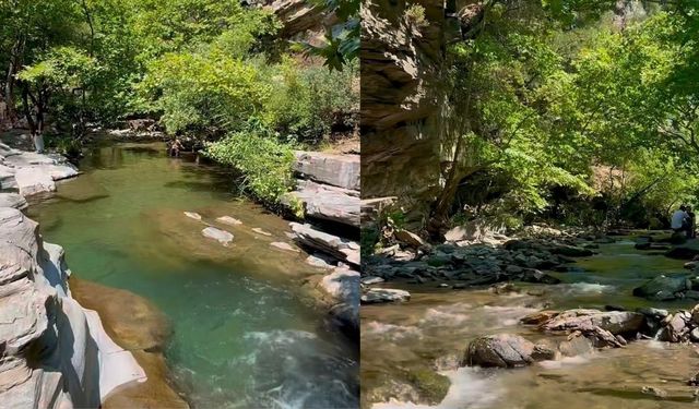 İzmir'de böyle bir yer olduğunu çoğu kişi bilmiyor! Sıcaktan kaçanların yeni gözdesi: Buz gibi suyu ile serinletiyor