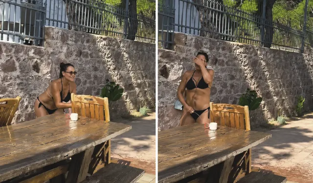 Hülya Avşar'ın bahçesinde su savaşı! 14 yıllık yardımcısıyla kameralara yakalandı