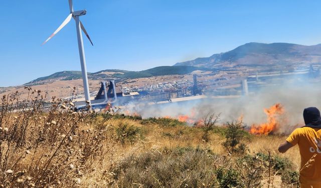 İzmir Aliağa'da fabrikalar bölgesinde yangın paniği!