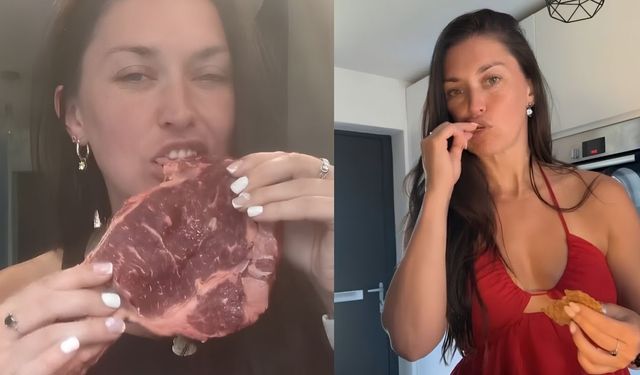 Ekmek yok, meyve yok, sebze yok! Sadece et yiyerek 25 kilo verdiğini açıkladı