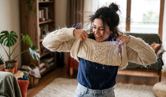 Herkes bu sorunu kışın yaşıyor: Kazağınızı giydiğinizde saçlarınız kabarıyorsa nedeni bu olabilir!