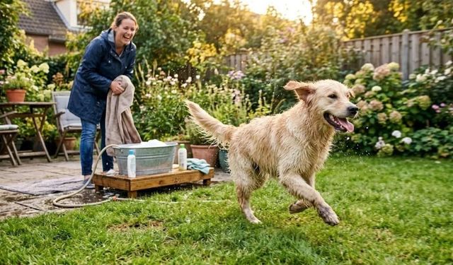 Banyodan çıkar çıkmaz evin içinde koşturmaya başlıyorlar! Köpeklerin yaptığı hareketin nedeni bakın neymiş?