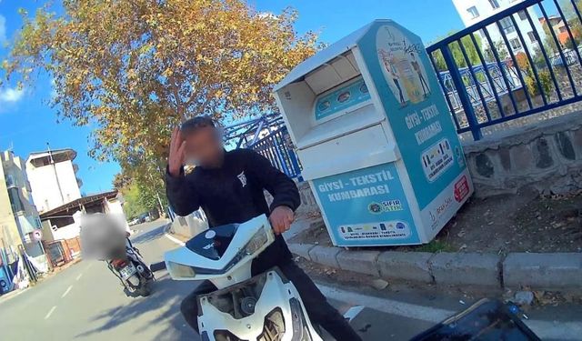 İzmir’de tehlikeli sürüş kamerada!  Kuryeye çarpıp kaçtı