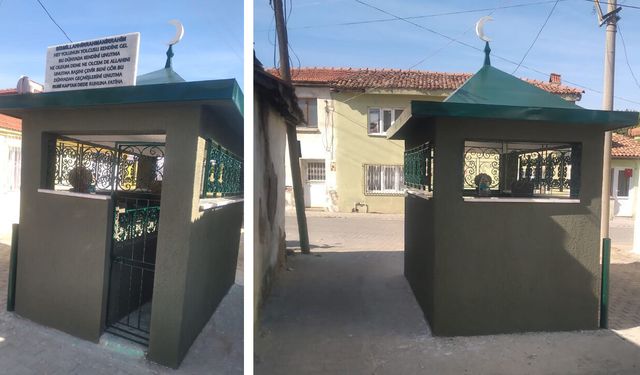 Mahalle sakinleri el ele verdi, Kaptan Dede Türbesi yenilendi