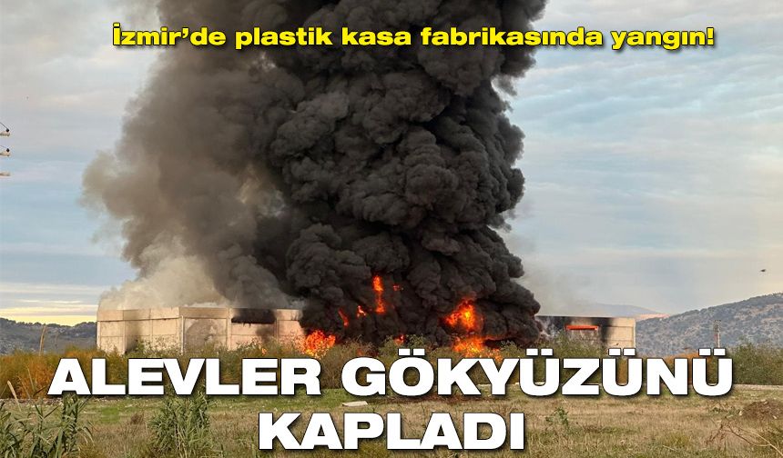 İzmir’de plastik kasa fabrikasında yangın! | Alevler gökyüzünü kapladı, itfaiye müdahale ediyor