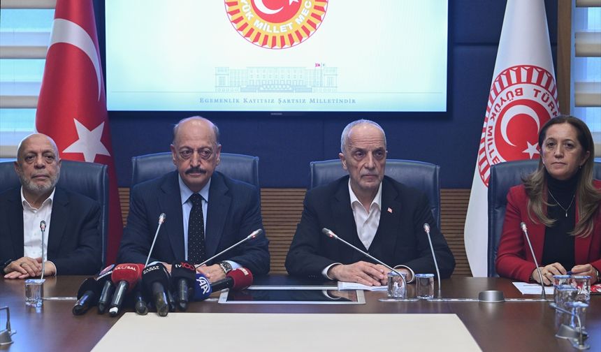 Sendika Başkanları TBMM’de: TÜRK-İŞ DİSK ve HAK-İŞ asgari ücret için toplandı