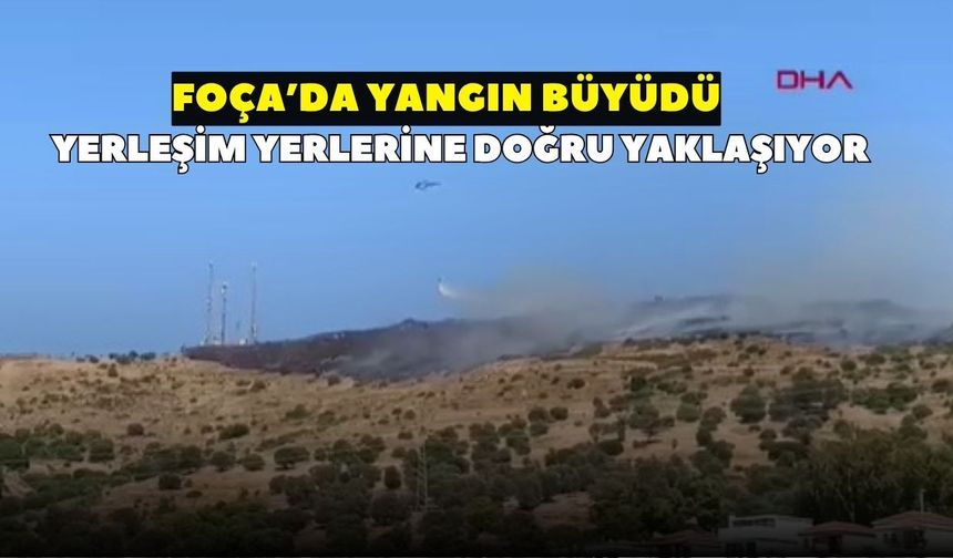 Foça'da korkutan yangın! Alevler yerleşim yerlerine doğru ilerledi